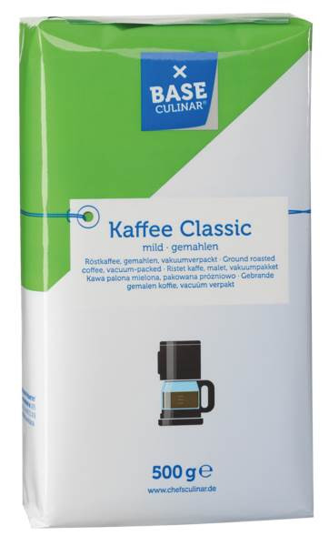 BASE CULINAR Kaffee Classic mild, gemahlen, 500 G/PK