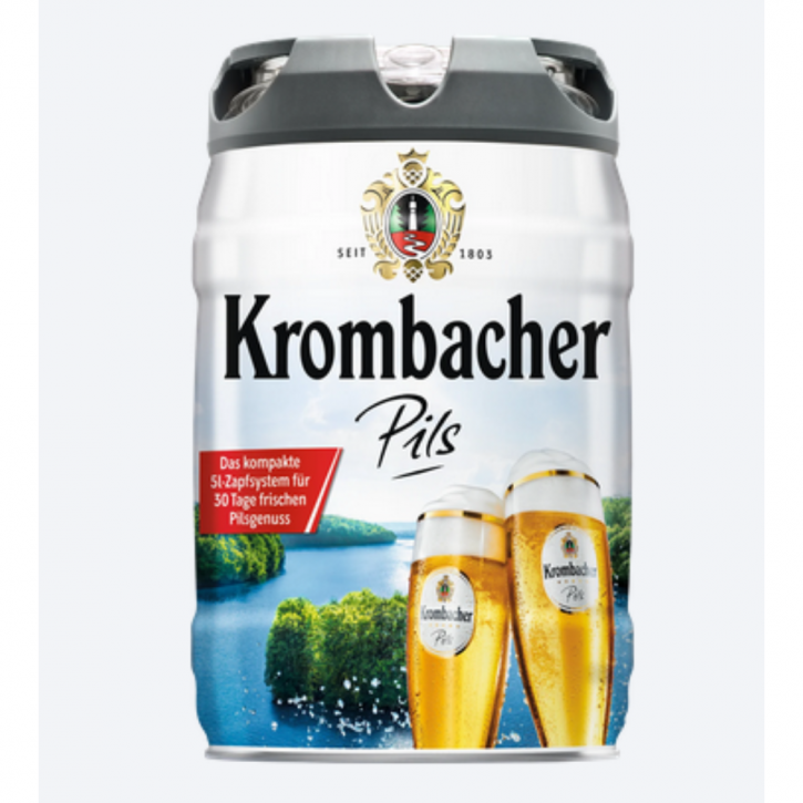 Krombacher Pils 5 Liter Frischefass / Partyfass MHD 09.02.2024